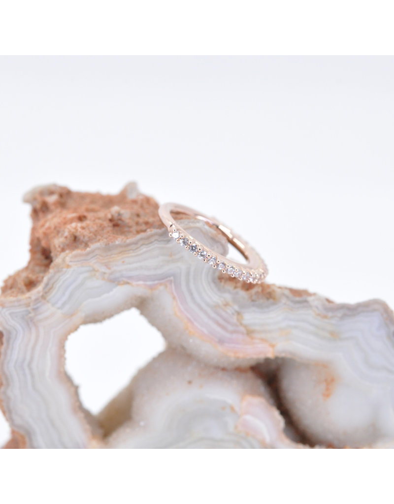 BVLA 16g 3/8" Telesto Seam Ring with CZ in 14k Rose Gold by BVLA!