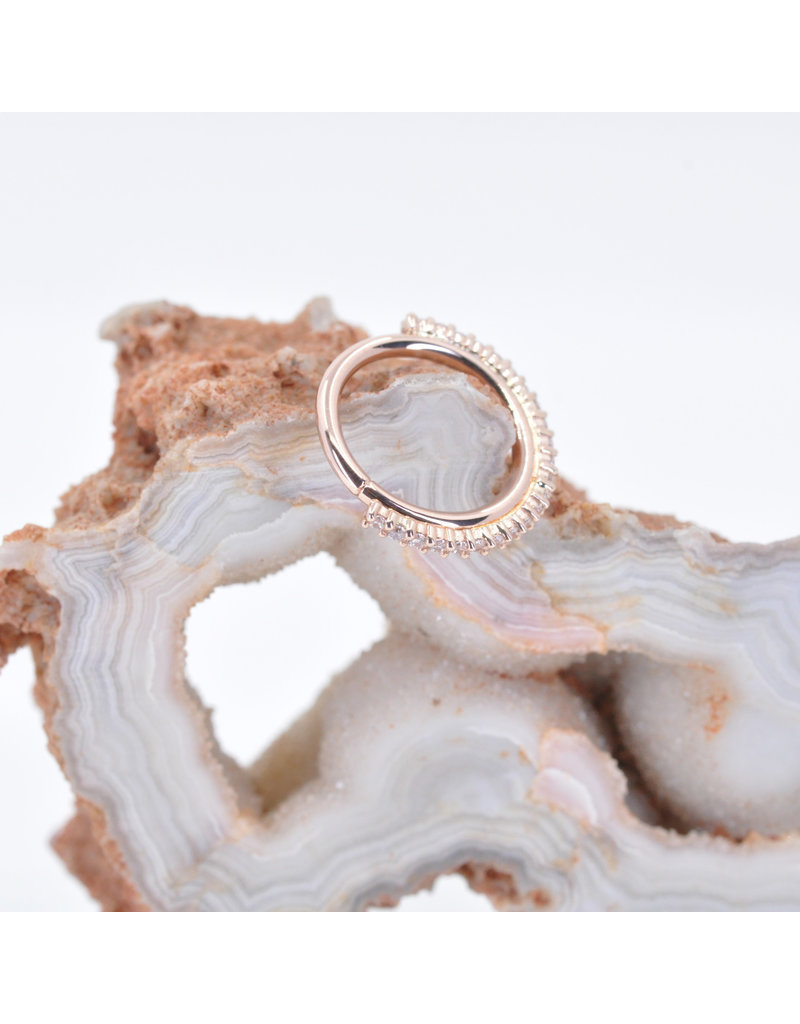BVLA 16g 3/8" Telesto Seam Ring with CZ in 14k Rose Gold by BVLA!