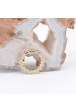 BVLA 16g 3/8" Santa Rosa Clicker Ring with CZ in 14k Yellow Gold by BVLA!