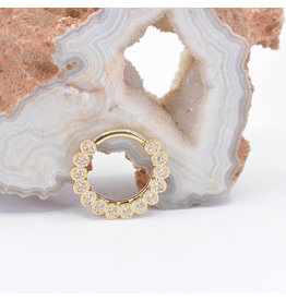 BVLA Santa Rosa CZ Yellow Gold 16g 3/8" Clicker Ring