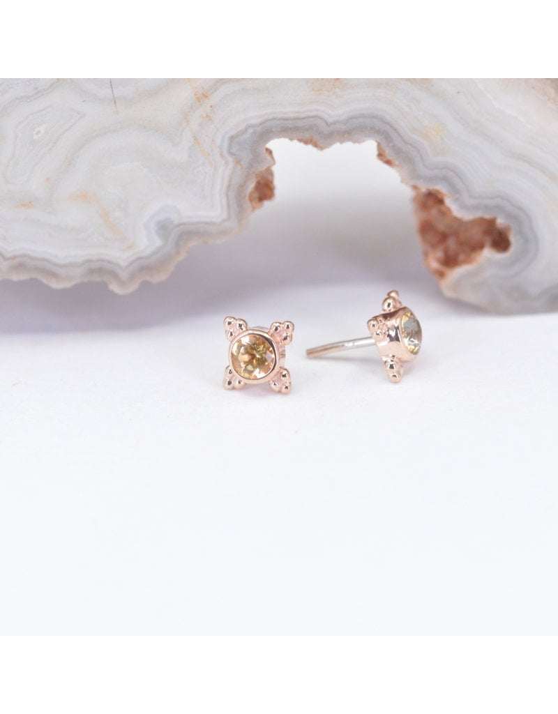 BVLA 5mm Mini Kandy with Honey Topaz in 14k Rose Gold Threadless Ends