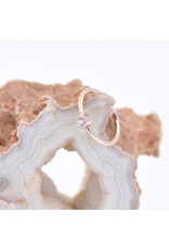 BVLA 16g 7/16" Forward Facing Fixed Bezel Ring with 2mm CZ in 14k Rose Gold