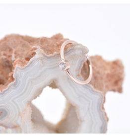 BVLA CZ Rose Gold 16g 7/16" Fixed Bezel Ring