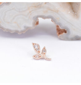 BVLA Mini Wisteria Right 16g Threaded End 14k Rose Gold CZ