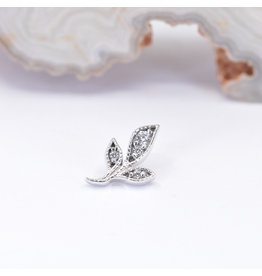 BVLA Mini Wisteria Left 16g Threaded End 14k White Gold CZ