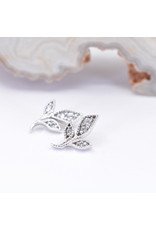 BVLA Mini Wisteria Left 16g Threaded End 14k White Gold CZ