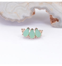 BVLA Pear Panaraya Chrysoprase Rose Gold 16g Threaded End