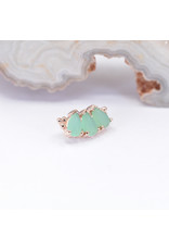 BVLA 3 Gem Pear Panaraya with Sandblasted Chrysoprase Cabochon in 14k Rose Gold 16g Threaded End by BVLA!