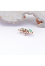 BVLA 3 Gem Pear Panaraya with Sandblasted Chrysoprase Cabochon in 14k Rose Gold 16g Threaded End by BVLA!