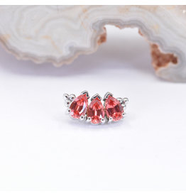 BVLA Pear Panaraya Padparadscha Sapphire White Gold 16g Threaded End