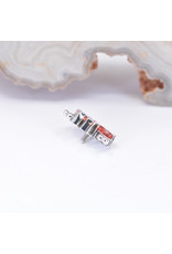 BVLA 3 Gem Pear Panaraya with Padparadscha Sapphire in 14k White Gold 16g Threaded End by BVLA!