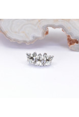 BVLA 3 Gem Pear Panaraya with Green Quartz in 14k White Gold 16g Threaded End by BVLA!