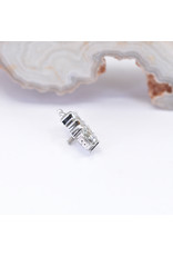 BVLA 3 Gem Pear Panaraya with Green Quartz in 14k White Gold 16g Threaded End by BVLA!