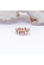 BVLA 3 Gem Pear Panaraya with Champagne Sapphire in 14k White Gold 16g Threaded End by BVLA!