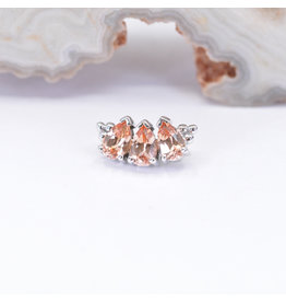 BVLA Pear Panaraya Champagne Sapphire White Gold 16g Threaded End