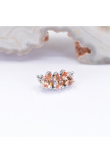 BVLA 3 Gem Pear Panaraya with Champagne Sapphire in 14k White Gold 16g Threaded End by BVLA!
