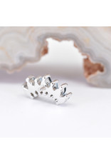 BVLA Tiny Athena with Sandblasted Swiss Blue Topaz and London Blue Topaz in 14k White Gold 16g Threaded End by BVLA!