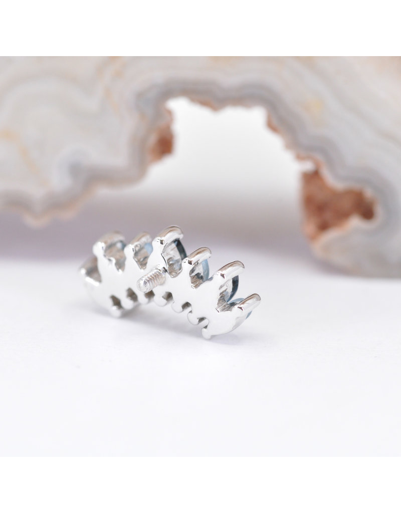 BVLA Tiny Athena with Sandblasted Swiss Blue Topaz and London Blue Topaz in 14k White Gold 16g Threaded End by BVLA!