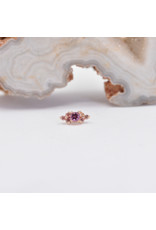 BVLA Embrace with Champagne Sapphire and Rhodolite Garnet in 14k Rose Gold 16g Threaded End by BVLA!
