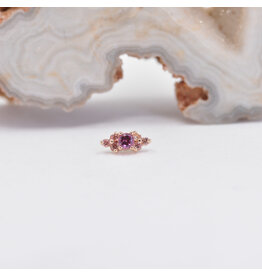 BVLA Embrace Champagne Sapphire & Rhodolite Rose Gold 16g Threaded End