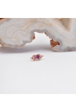 BVLA Embrace with Champagne Sapphire and Rhodolite Garnet in 14k Rose Gold 16g Threaded End by BVLA!