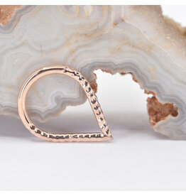 BVLA Hammered Teardrop Seam Ring 14k Rose Gold 16g 5/16 x 7/16