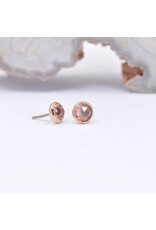 BVLA 3mm Cup Threadless End 14k Rose Gold Champagne Sapphire Rose Cut