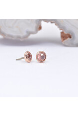 BVLA 3mm Cup with Rose Cut Champagne Sapphire in 14k Rose Gold Threadless Ends