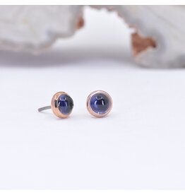 BVLA 3mm Iolite Rose Gold Threadless Ends