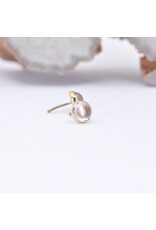 BVLA 3mm Cup with Rose Quartz Cabochon in 14k Yellow Gold Threadless Ends