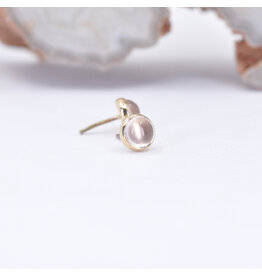 BVLA 3mm Rose Quartz Yellow Gold Threadless Ends