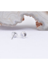 BVLA 3mm Cup with Rose Quartz Cabochon in 14k White Gold Threadless Ends
