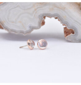 BVLA 3mm Cup Threadless End 14k Rose Gold White Moonstone