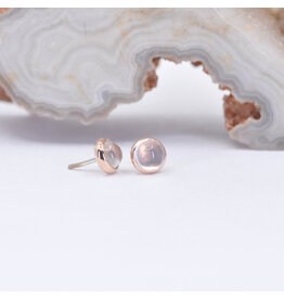 BVLA 3mm White Moonstone Rose Gold Threadless Ends