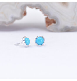 BVLA 3mm Cup Threadless End 14k White Gold Turquoise