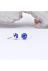 BVLA 3mm Cup with Lapis Cabochon in 14k White Gold Threadless Ends