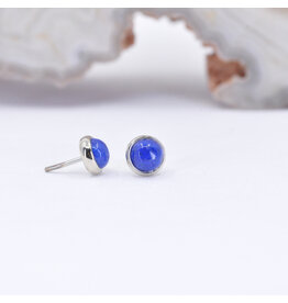 BVLA 3mm Lapis White Gold Threadless Ends