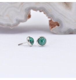 BVLA 3mm Malachite White Gold Threadless Ends