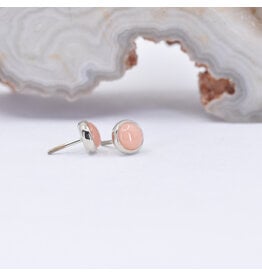 BVLA 3mm Pink Coral White Gold Threadless Ends