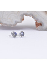 BVLA 3mm Cup with Labradorite Cabochon in 14k White Gold Threadless Ends
