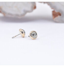 BVLA 3mm Cup Threadless End 14k Yellow Gold Pyrite