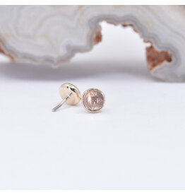 BVLA 3mm Sunstone Yellow Gold Threadless Ends