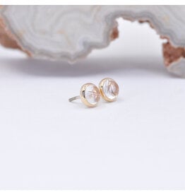 BVLA 3mm Rutilated Quartz Yellow Gold Threadless Ends