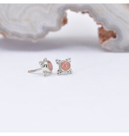 BVLA Mini Kandy Pink Coral White Gold Threadless Ends