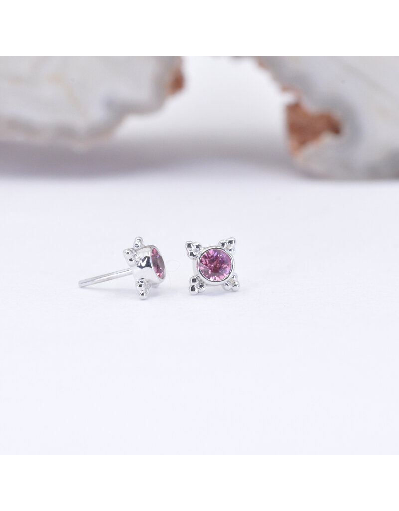 BVLA 5mm Mini Kandy with Padparadscha Sapphire in 14k White Gold Threadless Ends