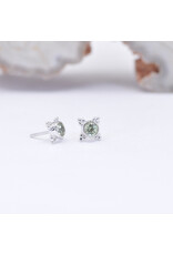 BVLA 5mm Mini Kandy with Demantoid Garnet in 14k White Gold Threadless Ends
