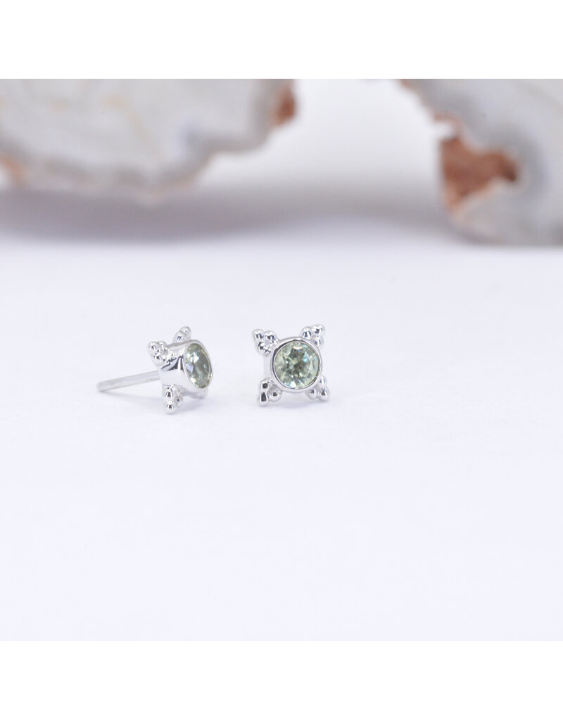 BVLA 5mm Mini Kandy with Demantoid Garnet in 14k White Gold Threadless Ends