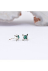 BVLA 5mm Mini Kandy with Malachite Cabochon in 14k White Gold Threadless Ends