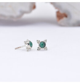 BVLA Mini Kandy Malachite White Gold Threadless Ends