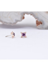 BVLA 5mm Mini Kandy with Faceted Rhodolite Garnet in 14k Rose Gold Threadless Ends